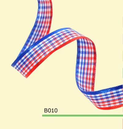 100yards roll 5 8 Inch 15mm Blue And Red font b Tartan b font Plaid Craft