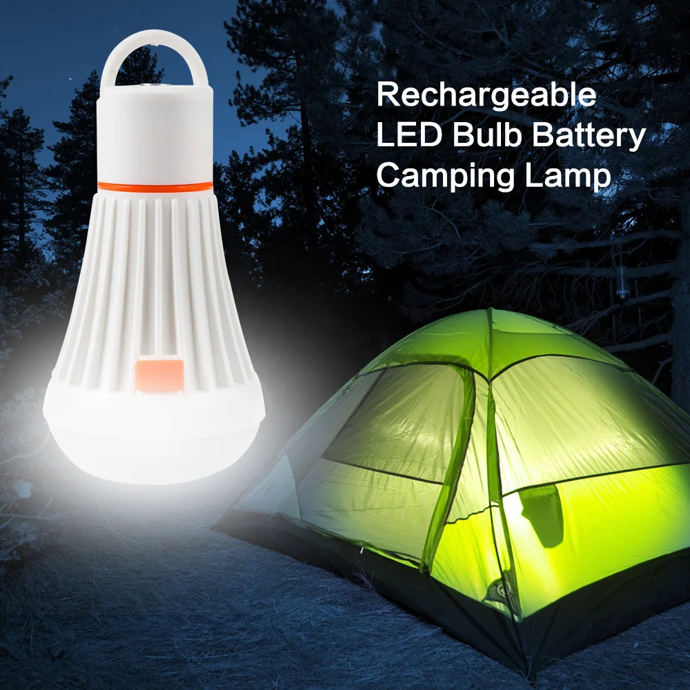 

Original 3W Rechargeable LED Bulb Battery Camping Lamp Portable Lanterns Torch For Home Lighting Outdoor Tent Lamp 2018 New