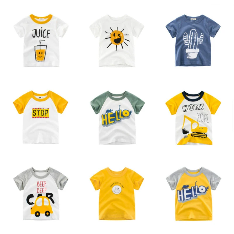 Новая футболка для мальчиков, детские базовые футболки, футболки с рисунком кактуса, детская спортивная одежда, дизайнерские рубашки для маленьких мальчиков 2-10 лет
