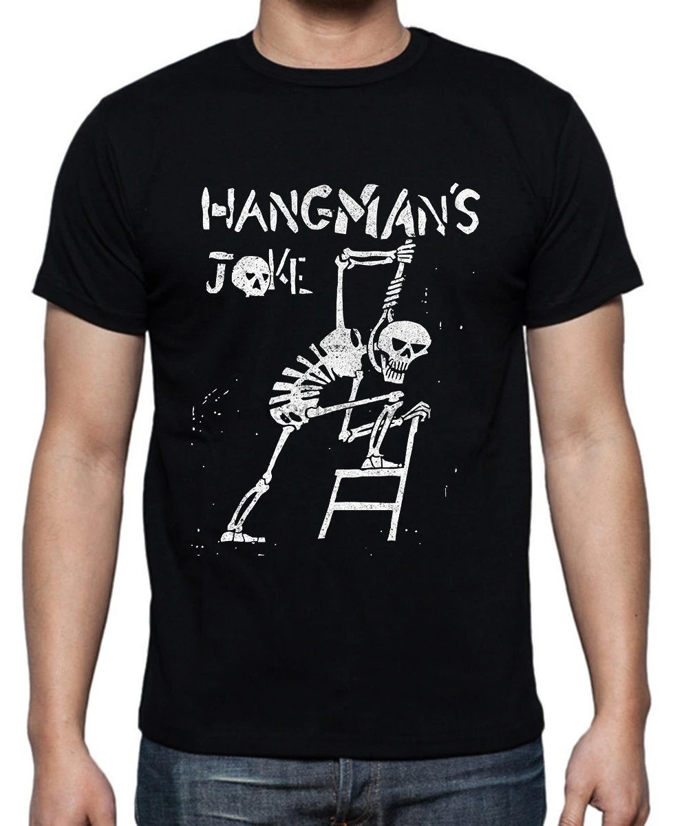 Men's Fashion Casual Short-sleeved T-shirt Hangman's Joke Band Classic Black T-shirt Mens Funny T Shirts