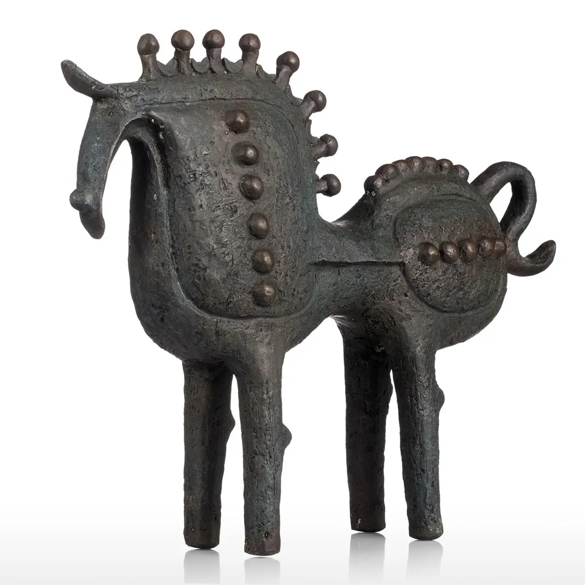 

Tooarts Exaggerative Horse Bronze Sculpture Abstract Design Style Modern Art Animal Sculpture Horse Home Decoration