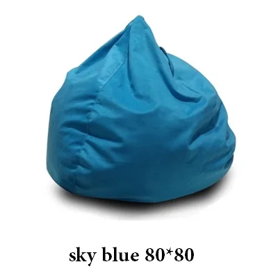 Наполнение мягкий табурет досуг диван стул Флокирование Диван-кровать мебель для гостиной двойная мебель мешок фасоли ленивый диван 80*80 см - Цвет: sky blue
