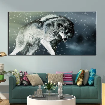 

Poster Print Canvas Painting Abstract wolf Picture for Living Room Home Decorative Modern Wall Art Framework