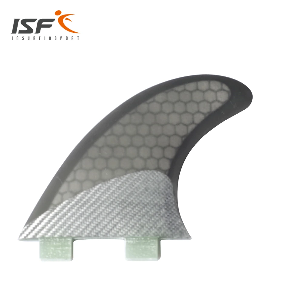 

Insurfin Surfboard Fins Thruster grey carbon fin Set (3) FCS Compatible Carbon Black M5 Surf Fin