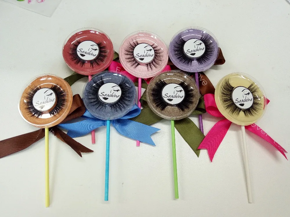

Lollipop 10pcs/lot 100% handmade mink fur false eyelash 3D strip lashes thick fake faux eyelashes Makeup beauty