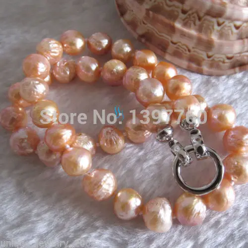 

Miss charm Jew.350 9-11mm Peach Pink Kasumi Freshwater Pearl Necklace A+ NEW