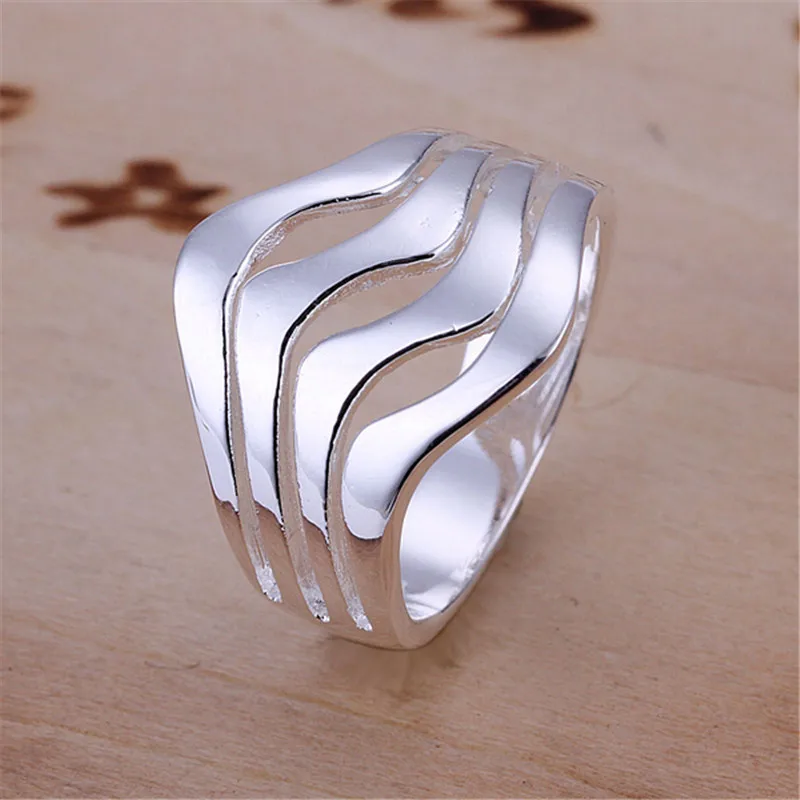 New Silver plated ring wedding Unisex Jewelry couple rings for men Wholesale Cheap simple rings