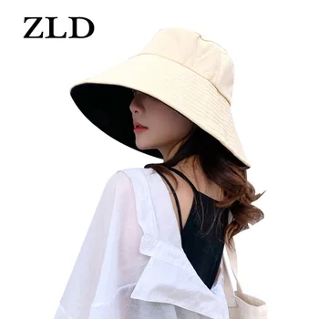 

ZLD summer visor seaside beach hat double sided basin cap new ladies summer wild outdoor travel cool hat sunscreen sun hat
