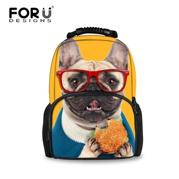 

Cute Children 3D Animal Felt Backpack Women's Backpack Kawaii French Bulldog Printing for School Girls College Student Bagpack