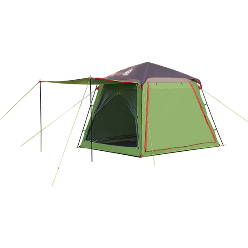 Hewolf 5-8 человек двухслойные наружные Палатки портативный Семейный Кемпинг Туризм пикника Teepee Водонепроницаемый солнцезащитный наружный кемпинг комнаты - Цвет: Green