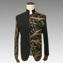 Мужские костюмы Туника Европа и новые церемонии ведущий сценический хор костюмы с блестками