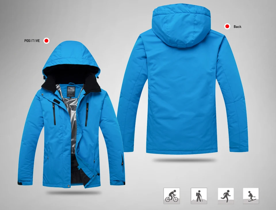 Зимний лыжный костюм мужские уличные лыжные куртки ветрозащитные супер теплые сноуборд Снежная куртка большой размер Женская Высококачественная теплая куртка