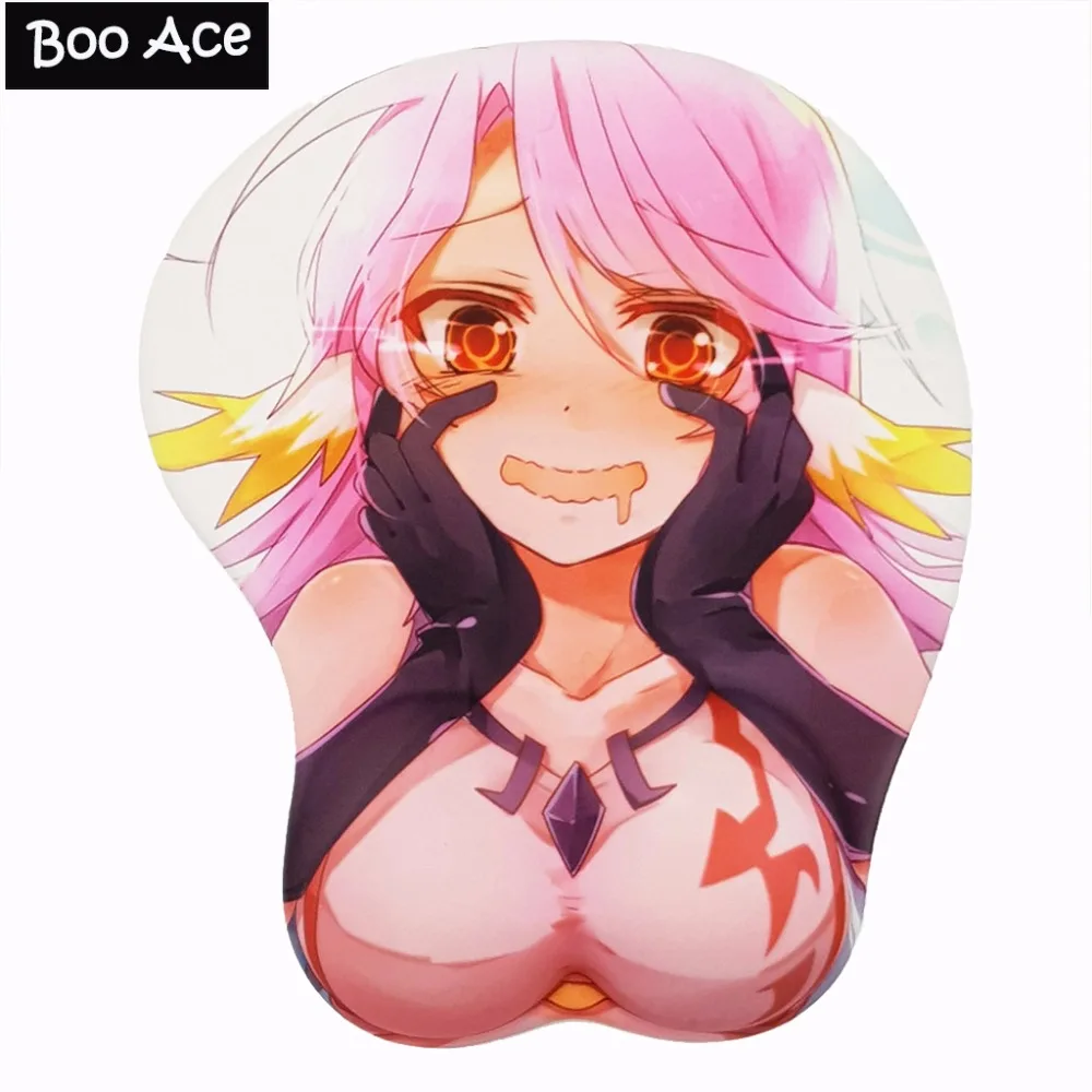 Коврик для мыши оппай с 3d-рисунком из аниме No game no life: Jibril упор на запястье |