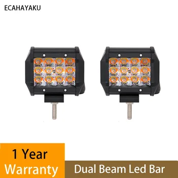 

ECAHAYAKU 2x 36W 4Inch Triple Row White Amber Color Changing 5 Modes Led Work Light Bar for jeep truck ATV SUV 4x4 Led Fog Light