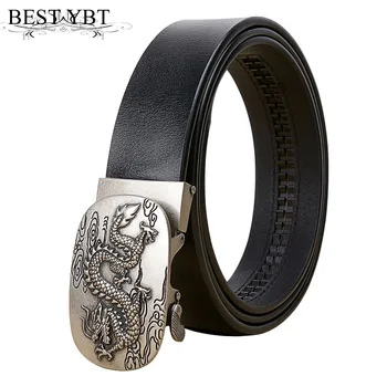 

Best YBT Men belt Imitation leather Chinese style Alloy Automatic buckle Belt Business affaris Personality New Arrive Belt