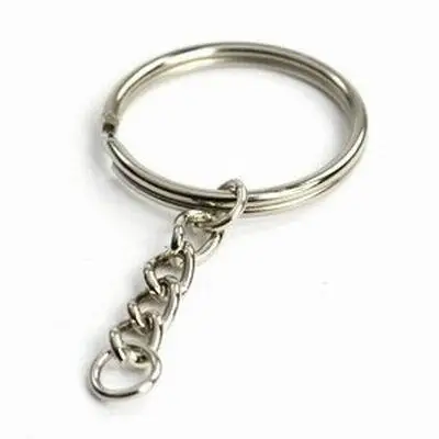 

30 Pieces/Lot  New Silver 25mm Split  Key Chains & Key Rings 53mm (2 1/8") long