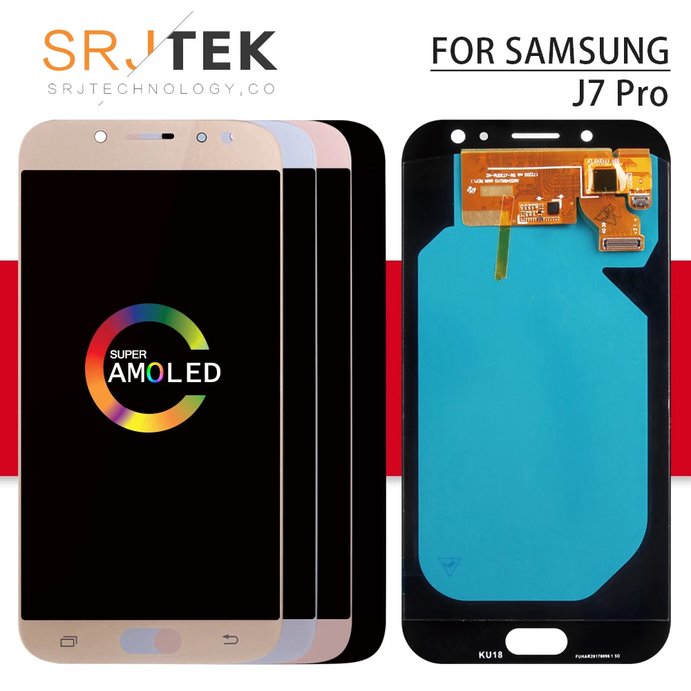 

Srjtek AMOLED For SAMSUNG Galaxy J7 Pro Display J730 Display Touch Digitizer Sensor With Frame J730 Glass J7 Pro 2017 J730F LCD