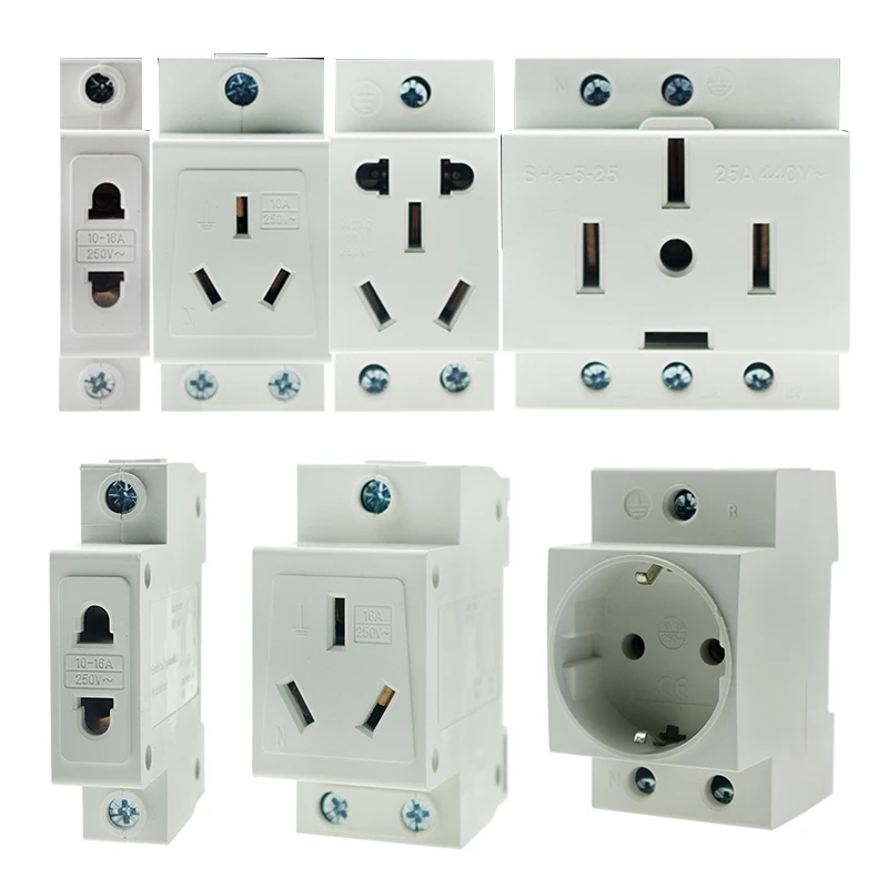 

1PCS AC30 Series Modular socket National Standard/US/EU 2/3/4/5 Pin Plug Rail Mount AC Power Distribution Box Modular Socket