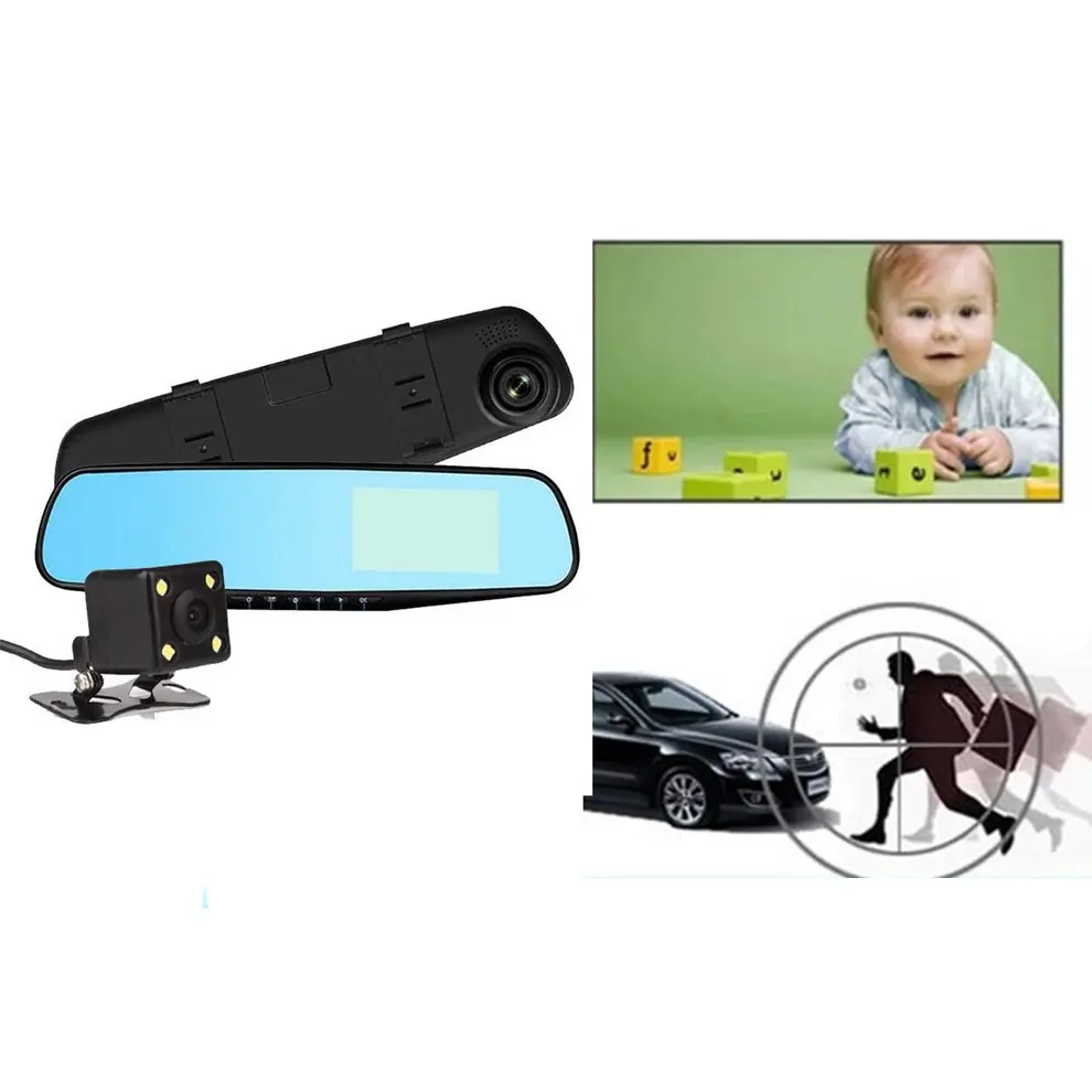 

Backup Camera 4.3" Mirror Dash Cam 1080P Touch Screen Front and Rear Dual Lens Car Camera Waterproof Rear View Revers Camera