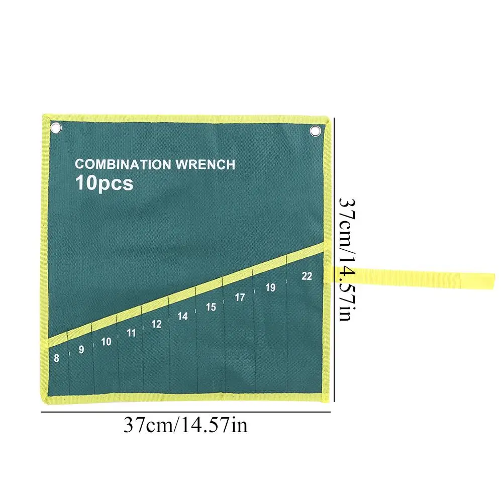 6/8/10/14/25 карманы двойной открытие кольцо комплект ключей чехол сумка для инструмента гаечный ключ, дюймовый стандарт Roll Up для хранения Органайзер, сумка, карман - Цвет: 10 sockets
