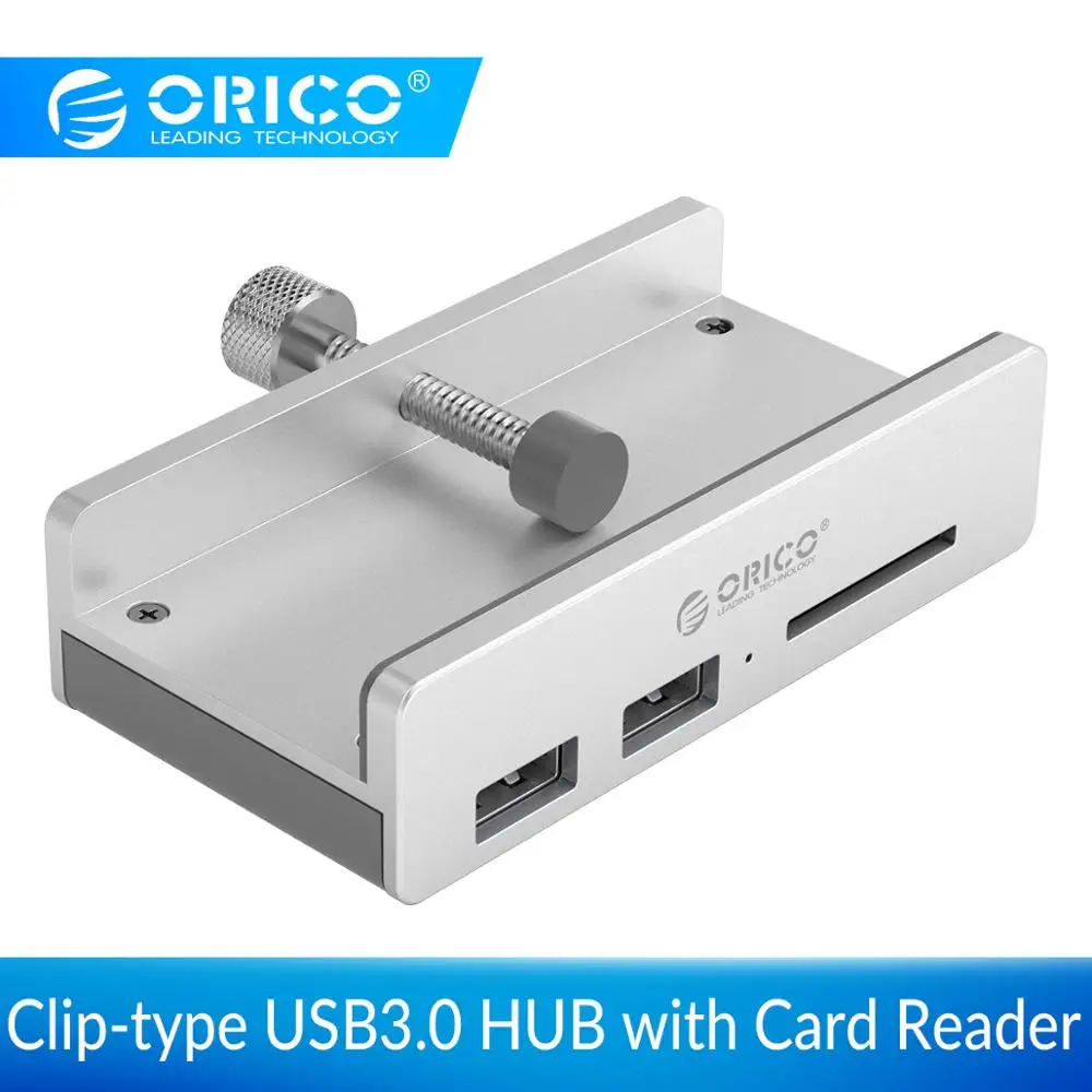 

ORICO Clip-type USB3.0 HUB with Card Reader Aluminum 5Gbps High Speed 3 Ports USB Splitter For SD PC Computer Accessories Laptop