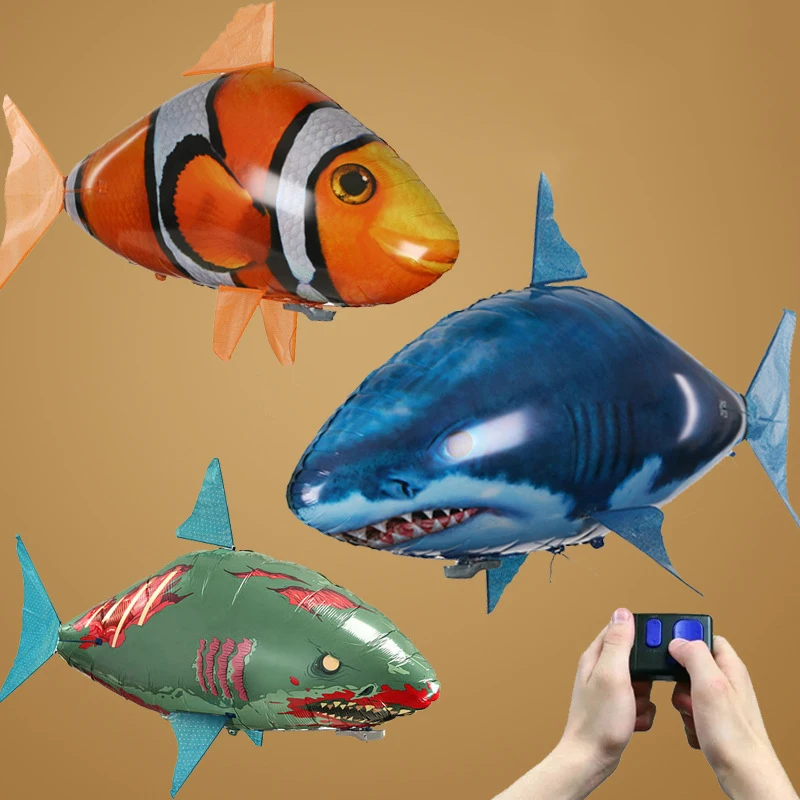 Remote Control Air Swimming Fish Flying Air Balloons Kids Toys Gifts Party Robots For Kids Shark Toys