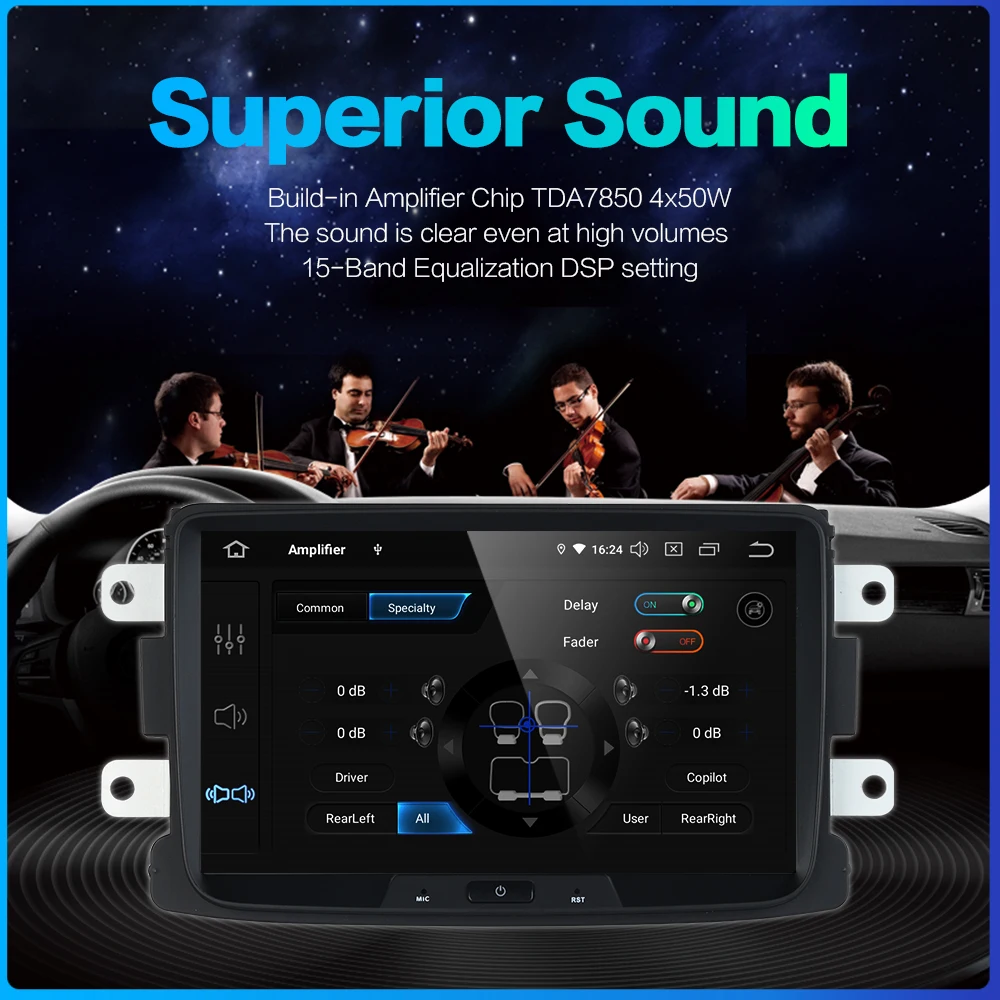 Автомобильное радио Dasaita 8 дюймов IPS Мультимедиа Android 9 0 для Renault Duster Dacia Sandero Captur Lada