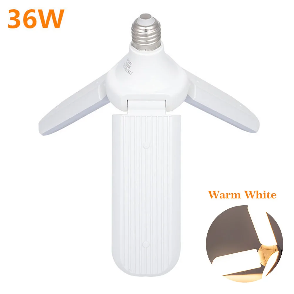 

E27 Home LED Bulb Durable Multi Use Adjustable PC Fan Blade White Ceiling Light Energy Saving Foldable Super Bright Easy Install