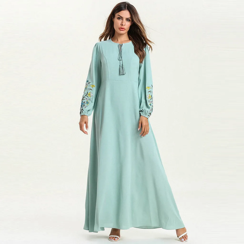 Женский Национальный халат Исламская мусульманская абайя средней Востока длинное платье