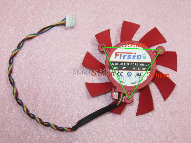 

FD7015H12S 65mm Graphics / Video Card VGA Cooler Fan Replacement 39mm 12V 0.43A 4Wire 4Pin Connector