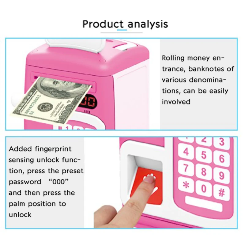Креативный автоматический отпечаток пальца деньги электронная копилка экономия игрушка монета экономия для детей день рождения Рождественский подарок