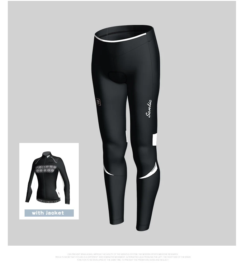 Santic Pro, тканевый зимний флисовый велосипедный костюм, Джерси, женский, длинный рукав, велосипедная одежда, одежда для велоспорта, одежда для велоспорта, Майо, Ropa, комплект