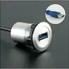 22mm  metal USB connector/USB socket  (USB3.0 FEMALE A - MALE A with 60cm wiring) ► Photo 2/3