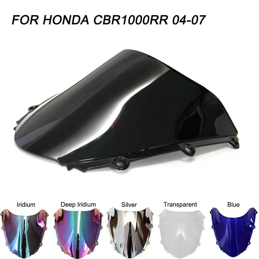 Black Motorcycle Motorbike Windshield Double Bubble Windscreen Wind Deflectors Air Flow For