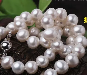 

OFF 10-11mm 16/17/18INCH AAA Akoya Natural White Pearl Necklace 925 Sterling