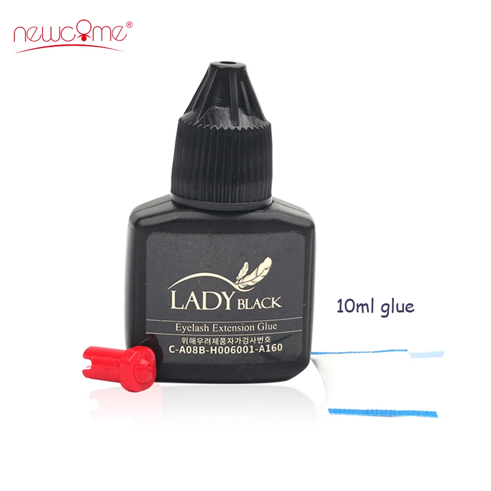 

NEWCOME 1 Bottle Eyelash Extension Lady Black Glue 3-4S Drying False Eyelash Extension Over 6 Weeks for Makeup professional 10ml