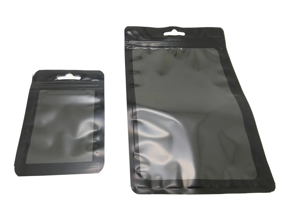 100 шт прозрачный/черный пластиковый пакет на молнии с застежкой-молнией и застежкой-молнией с отверстием на застежке-молнии, розничная, прозрачный упаковочный пакет 100 шт