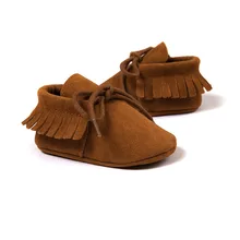 Baby Moccasin Baby First Walkers Soft Bottom Non-slip Fashion Tassels Newborn Babies Shoes 14-colors PU Leather Prewalkers Boot