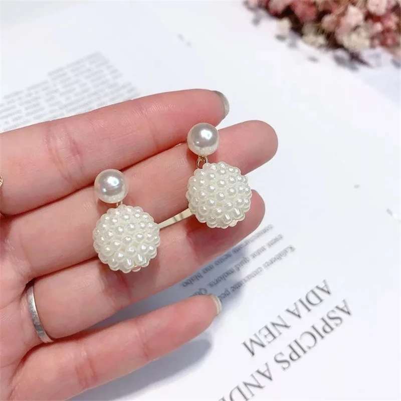 Лидер продаж, корейское платье для продажи Мода серьги-гвоздики Украшение Серьги с искусственным жемчугом дизайн, серьги со шпилькой, для Для женщин ювелирные изделия в стиле "Бохо"