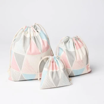 

Fashion Canvas Drawstring Small Cosmetic Bag Travel Make Up Case Organizer Storage Makeup Pouch Toiletry Beauty Wash Kit Box