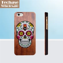 100 шт./лот techase деревянный Телефонные Чехлы для Iphone 4 5 6 7 Чехол Bamboo назад Чехлы для мангала для Samsung Galaxy S7 логотип
