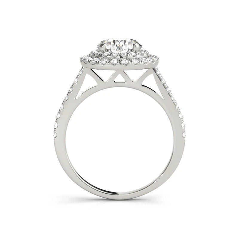Engagement Bijoux Clair Ronde Cubique Zircon 18 K Plaqué Platine Lady Girl Anneaux