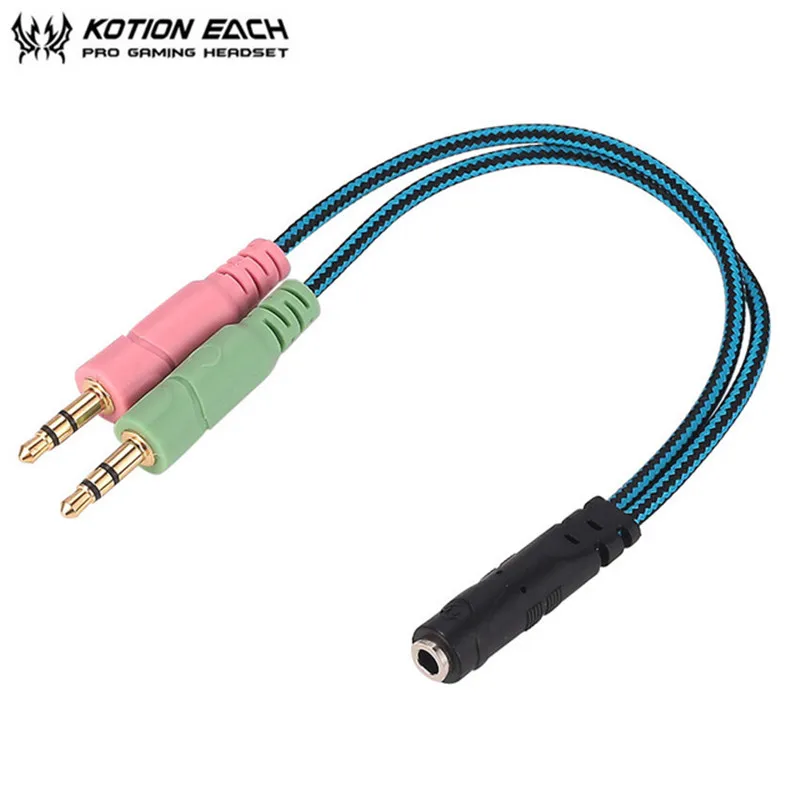 

Kotion Each 3.5mm 2 in 1 Earphone Audio Cable Adapter Female To Dual Male Extension Cable Cord Y Splitter For Phone PC Computer
