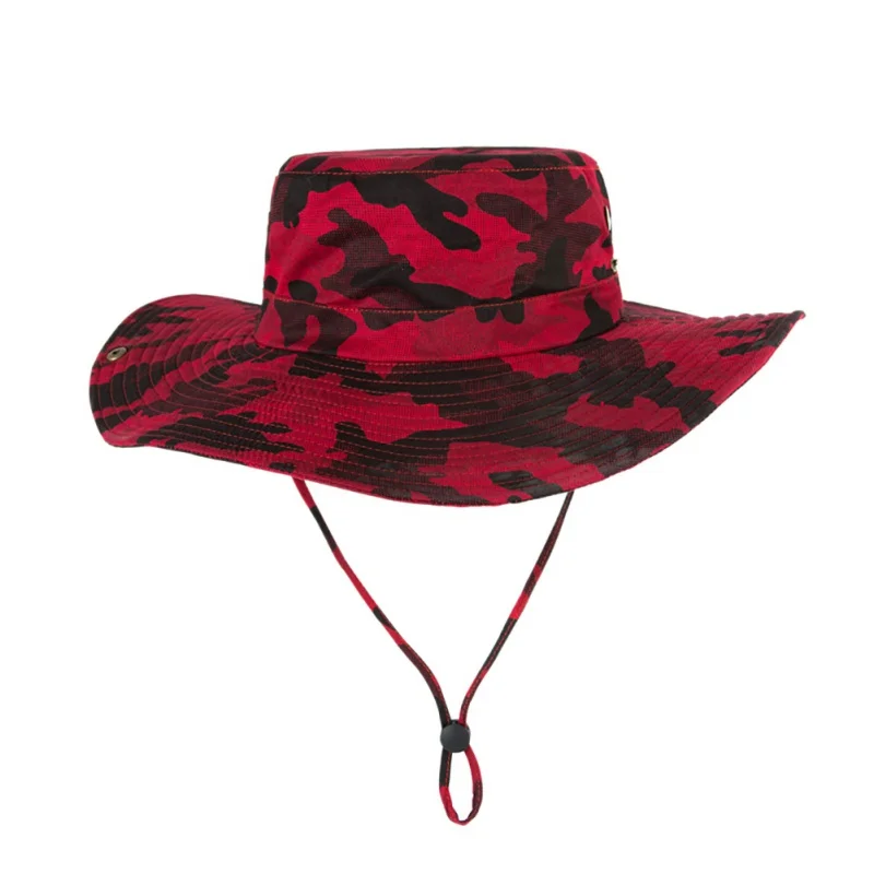 High quality outdoor sun protection camouflage fisherman hat comfortable breathable cool fishing cap great gift - Цвет: R