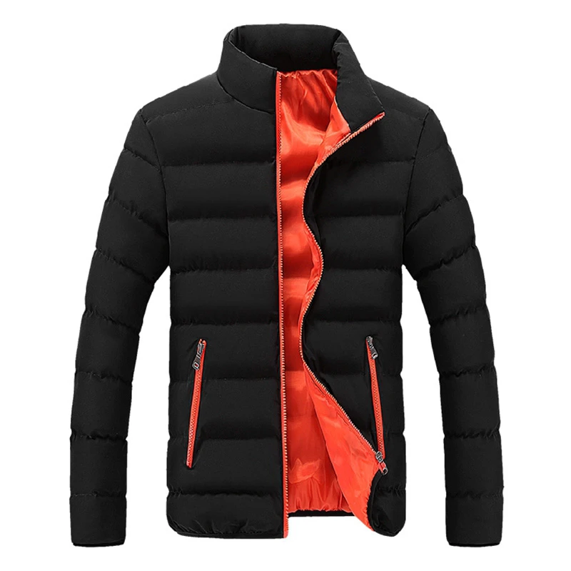 

New Solid Color Simple Male Outwear Parkas Stand Collar High Quality M-4xl Autumn Winter Jacket Mens Brand Clothing Casual Coat