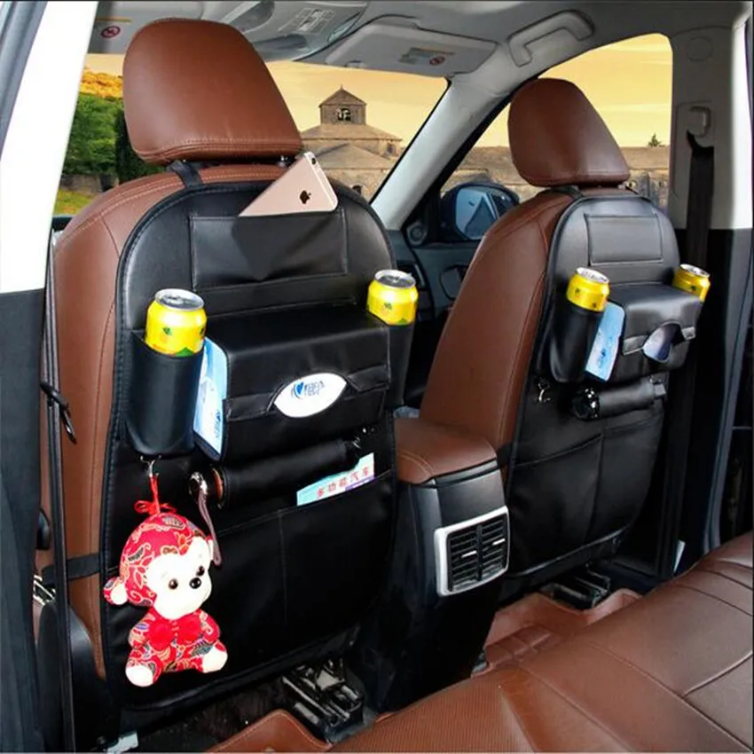Universal Black Auto Multi Pocket Back Seat Storage Bag Car Seat