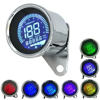 

Duable Multi-function Silvery Motorbike Instrument Display Oil Level Meter LCD Gauge Tachometer Motorcycle Digital Speedometer