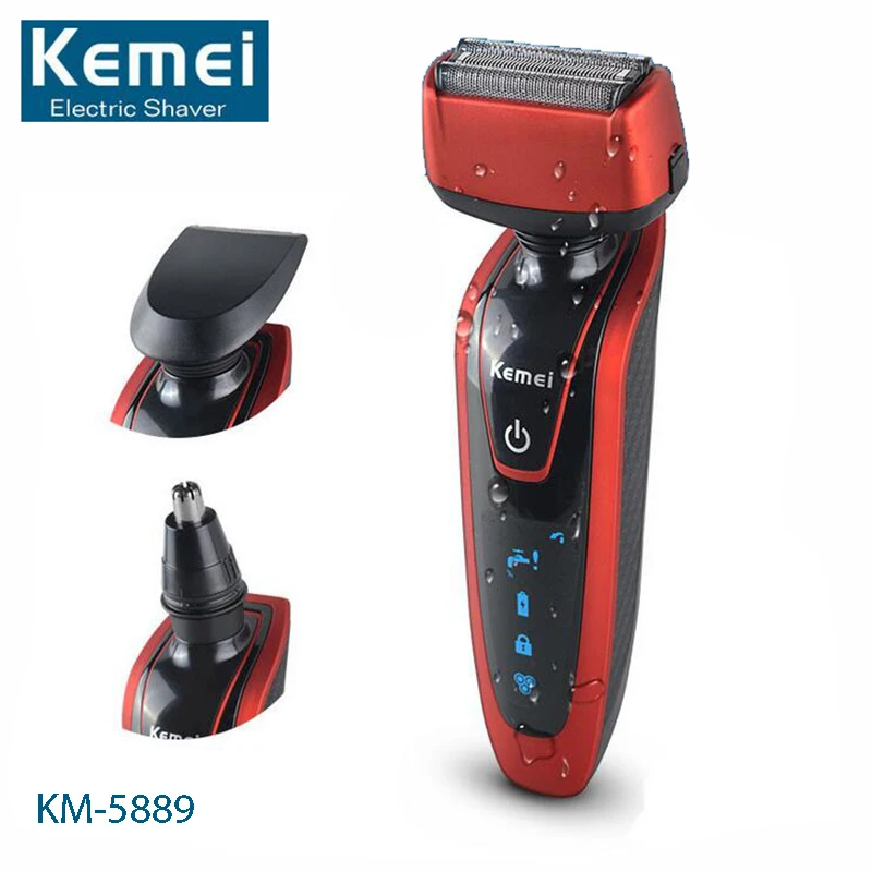 Kemei KM 5889 3 In 1 Electric Shaver Triple Blade Electronic Shaving