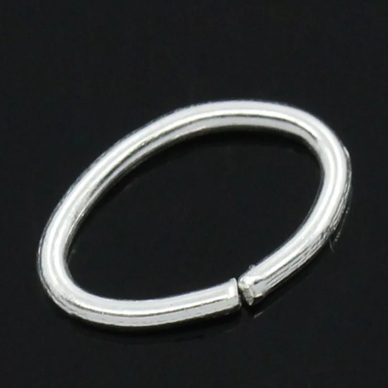 

DoreenBeads Alloy Opened Jump Rings Oval Silver Plated 8mm(3/8")x 5mm(2/8"),250 PCs