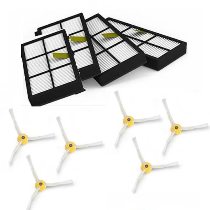 

4 x Hepa Filters filter & 6 x Brush 3 armed for iRobot Roomba 800 series 880 870